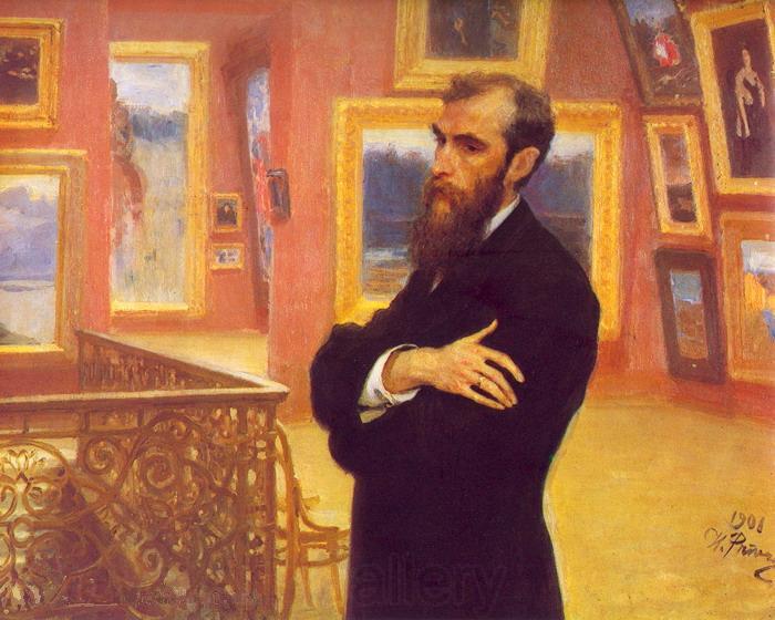 llya Yefimovich Repin Portrait of Pavel Mikhailovich Tretyakov France oil painting art